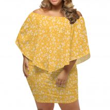 Plus-Size-Kleid für Damen, schulterfrei, Rüschen, Nachtclub, sexy Cocktailparty, figurbetont, figurbetont, Minikleider, Urlaubskleidung