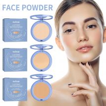 Cipria Opacizzante Fissante per il Viso, Controllo Olio, Impermeabile, Effetto Pori Invisibili, Finitura Trucco, Copertura Totale, Cipria Libera per Pelli Grasse