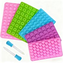 Silicone Mini Fudge Molds with Dropper Chocolate Fudge Molds Nonstick Food Grade Jelly Bear Cake Candy Tools Baking Molds