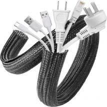1 m, 3 m, 5 m, geflochtene Kabelhülse, Haustier-Nylon-Verpackung, Kabelhülse, Kabelhülsen, Draht für Schreibtisch, PC, TV, Kabelschutz, Kabelwickelhülle