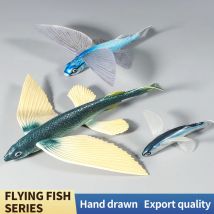 Ocean Marine Animal Underwater World Flying Fish Set Action Figures - Sea Life Educational Toy for Kids PVC Model