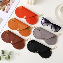 1pc Portable PU Glasses Bag Foldable Travel Sunglasses Case Simple Glasses Storage Box Travel Glasses Case Holder Pouch Cases