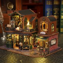 2014 Fai da te grande casa delle bambole mobili in miniatura in legno Twilight libreria casa delle bambole fatta a mano modello di casa assemblaggio giocattoli regali di compleanno