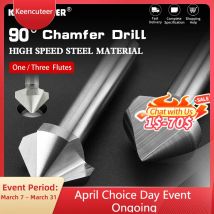 High-Speed Steel Straight-Shank 90-Degree Chamfering Bit - Triple/Single Edge Countersink Screw Deburring Drill 1/5/10 Pcs Set