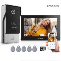 Sistema de intercomunicación con videoportero inteligente TUYA 1080P inalámbrico Wifi de 7 pulgadas con timbre con cable para el hogar, pantalla táctil/aplicación/tarjeta RFID