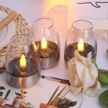 LED Solar Kerzen Licht Flammenlose Wiederaufladbare Nachtlicht Für Hochzeit Party Garten Decor Im Freien Wasserdichte Solar Kerzen Lampe