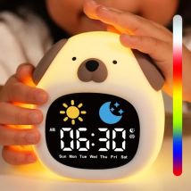 Sveglia per bambini Orologio da allenamento per il sonno a forma di cucciolo per bambini Luce notturna touch carina per la cameretta dei bambini