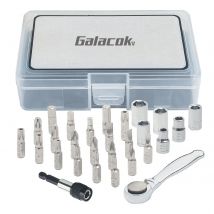 28-in-1 Mini-Ratschenschraubendreher-Set, 1/4 Zoll Steckschlüssel, 72 Zähne, versetzter Ratschenschlüssel, magnetische Kreuzschlitz-Torx-Treiber-Bits