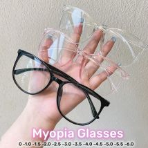 Okrągłe okulary damskie modne oversize przezroczyste soczewki okulary krótkocelowkowe wykończone blokujące niebieskie światło okulary optyczne bez okularów