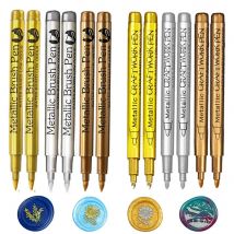 6 sztuk pędzelek metaliczny marker do malowania złoty kolor srebrny permanentny marker artystyczny do rzemiosła Manga Scrapbooking artykuły papiernicze