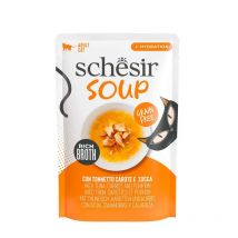 Schesir Soup Atún con zanahoria Sopas hidratantes para Gatos - Pack 12 unidades x 40 gr