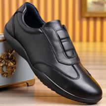 Trendige Schuhe aus echtem Leder für Herren, leicht, luxuriös, Bohnenschuh, elegant, Business, flaches Boot, faule Loafer, Walking, Fahren, Größe 37, 45