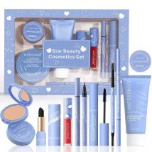 All-In-One Makeup Set,Full Makeup Kit Gift Include Concealer,Foundation,Eyeliner,Eyebrow Pen,Mascara,Lipstick Makeup for Women