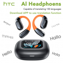 HTC NE27 Auricolari Bluetooth Auricolari traduttore AI OWS Cuffie sportive Schermo LCD Cuffie wireless Gancio per l'orecchio luminoso Lunga durata