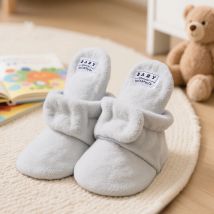 Winter Baby Junge Mädchen Einfarbig Boden Socke Schuhe Nette Warme Kleinkind Baumwolle Anti-slip Sohle Bequeme Erste Wanderer 0-18 monate