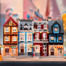 61004  City Street View Architecture Series Bookstore Cafe Online Shopping Home Scene Simulation Building Toys For kid Gift