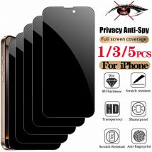 1/3/5 Anti Privacy Vetro temperato per iPhone 17 16 15 Pro Max Screen Protector Anti-Peep iPhone 16 vetro anteriore Anti-spia iPhone 15 14 Plus pellicola protettiva iPhone16 Pro Privacy Glass iphone