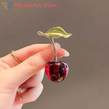 Kleine frische süße rote Kirsche Brosche Pin für Frauen Mädchen Mode Früchte Broschen Stifte Party Hochzeit Schmuck Zubehör Geschenke