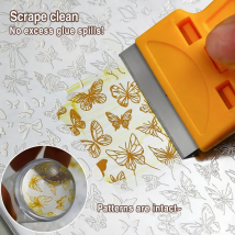 Edelstahl-Nagelkunst-Druckschaber, abnehmbare Reinigungsplatte, Klebeaufkleber, Maniküre-Werkzeuge für den Salon und den Heimgebrauch