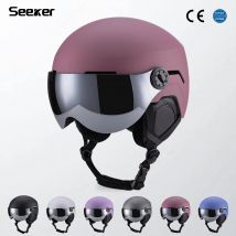 SEEKER snow glasses integrated ski helmet men and women single double board windproof warm collision ski protection safety helme
