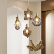 Vintage przełącznik Edison lampa wisząca kryształowy szklany klosz Loft Bar wisząca lampa sufitowa do kuchni jadalnia żyrandol do sypialni