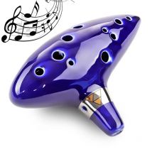 Ocarina Keramik-Legende von 12-Loch-Keramik Alto C Ocarina Flöte Blau inspirierte Zeit Musikinstrument für Anfänger-Zubehör