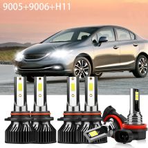 6X Ultra-Helle Led-Glühbirnen Combo Hohe Abblendlicht Ersatz Auto Nebelscheinwerfer Für Honda Civic 2006-2012 2013 2014 2015