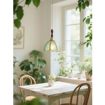 Schlafzimmer Nachttischlampe American Retro Pastoral farbiges Glas B&B Esszimmer Lichtkupfer Gang Bar Kronleuchter.