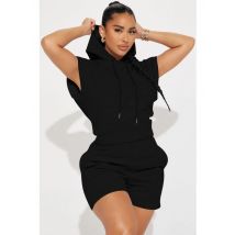 Mode Lässig Sport-Sets Für Frauen 2025, Sommer Kurzarm Mit Kapuze Shorts Zwei Stück Set Lades Einfarbig Anzug Streetwear