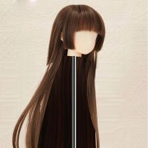 BJD Puppenhaarperücken Mode Pony Langes glattes Haar rot schwarz für 1/3 1/4 1/6 1/8 SD DD MSD YOSD BJD Puppenperücke Puppenzubehör