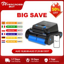 EVERCROSS BOT U8 Robot Piscina Limpiafondos y Paredes con APP, duración de batería de 120 minutos, 200 m 2 áreas de limpieza, navegación inteligente