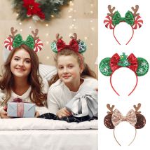 2024 neue Weihnachten Mickey Minnie Maus Stirnband Frauen Disney Ohr Haarband Kinder Weihnachten Party Haar Zubehör Heißer Festival Cosplay