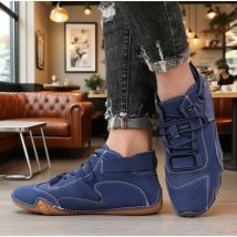 Herren-Stiefel mit nackten Stiefeln, klassisch, atmungsaktiv, weich, flach, Herren-Loafer, modisch, bequem, einfach, hochwertige Schnür-Slip-on-Wanderschuhe