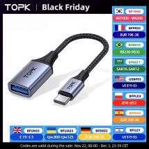 Cavo TOPK da USB C A USB A Dapter OTG tipo C maschio A USB 3.0 2.0 femmina cavo per adattatore