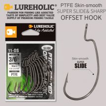 LUREHOLIC PTFE Super Slide Offset Hook Worm Hook Texas Rig Drop Shot Stainless Steel Worm Fishhook Akcesoria wędkarskie