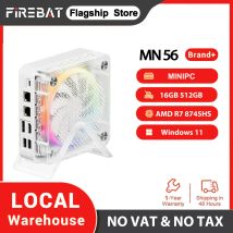 FIREBAT MN56 Mini PC AMD Ryzen 7 8745HS, 16GB DDR5 512GB SSD, Windows 11 Pro, WiFi 6 BT 5.2, 8-Core Gaming/Office Mini Desktop