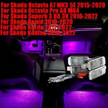 For Skoda Octavia Pro A8 MK4 A7 MK3 5E Superb 3 B8 3V Rapid Kodiaq Karoq LED Car Footwell Atmosphere Lamp Interior Accessories