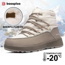 Baasploa Frauen Baumwolle Schuhe Neue Winter Casual Wasserdichte Plüsch Warme Schnee Stiefel Weibliche Im Freien Nicht-Slip Spitze up Wanderschuhe ﻿ ﻿