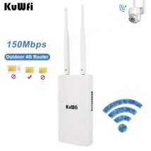 KuWFi Outdoor 4G CPE WLAN-Router 300 Mbit/s Wireless WLAN-Router mit SIM-Kartensteckplatz Allwetter-WLAN-Booster-Extender für IP-Kamera