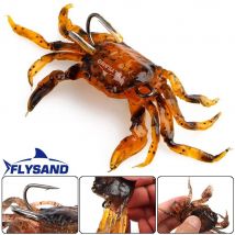 FLYSAND Silicone Esca Morbida Granchio Bionico Artificiale Realistico Gancio Affilato Richiamo di Pesca Pesce D'acqua Dolce Jig Testa Esche 1PC
