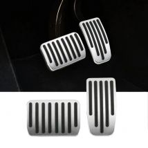 Für Tesla Model 3/Y Aluminium-Pedalabdeckung, 2er-Pack, Zubehör 2022–2025, Fußpedalauflagen, rutschfest, Leistungsbeschleuniger, Tesmayx