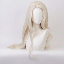 HAIRJOY Parrucche cosplay Elsa bionde ricce con parte centrale lunga da donna Capelli sintetici resistenti al calore