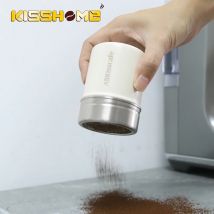 AliKisscafe Kaffeepulver, Zuckerstreuer, Staubwedel, Edelstahl, Espresso, Kakaomehl, Sieb mit Deckel, Barista, Küchenzubehör