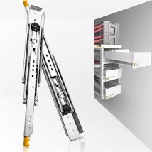 CXHIIA Guide per Cassetti per Impieghi Gravosi con Serratura 30 40 60 Pollici con Serratura Cuscinetti a Sfera ad Estensione Completa Bloccaggio Guide per Cassetti Industriali 3 Sezioni Binari e Guide
