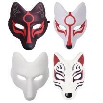 Pu Leather Japanese Kitsune Foxes Masks Japanese Anime Cosplay Halloween Party Costume Props with Elastic Be