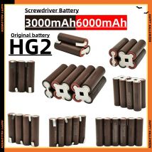 Batteria HG2 18650 3000mAh 6000mAh 20amps 7.4V 12.6V 14.8V 18V 25.2V 29.6V per batteria per saldatura batteria cacciavite