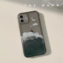 Mondnacht Wolke Landschaft Transparente Handyhülle für iPhone 14 15 11 13 12 Mini 16 Pro Max XS max XR X 7 8 Plus stoßfeste Abdeckung