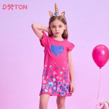 DXTON Ärmellose Mädchen Kleider Sommer Casual Kinder Kleid Für Mädchen Polka Dots Herz Druck Kleinkinder Kleidung Baumwolle Kinder Kleid