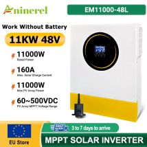 Aninerel 11KW Soalr Inverter 500VDC Ingresso fotovoltaico 220VAC 48VDC MPPT 160A 11A Onda sinusoidale pura ibrida con WiFI BMS
