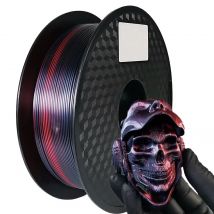 3D-Drucker-Filament PLA Zweifarbiges Seidenfilament PLA 1,75 mm 250 G 1 kg 3D-Kunststoffmaterial Zweifarbiges Filament PLA Schwarz Rot